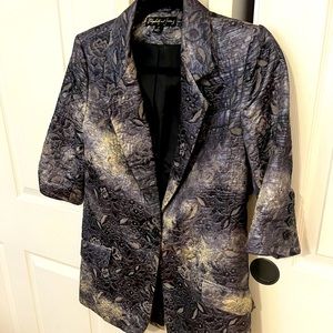 Elizabeth and James Black and Tan floral blazer size 8